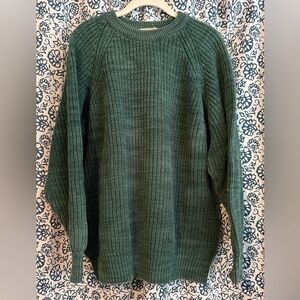 L.L. Bean dark green heavy Knit Sweater
